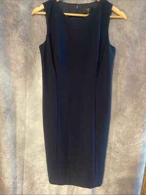 J. Crew Navy Sleeveless Sheath Midi Dress
